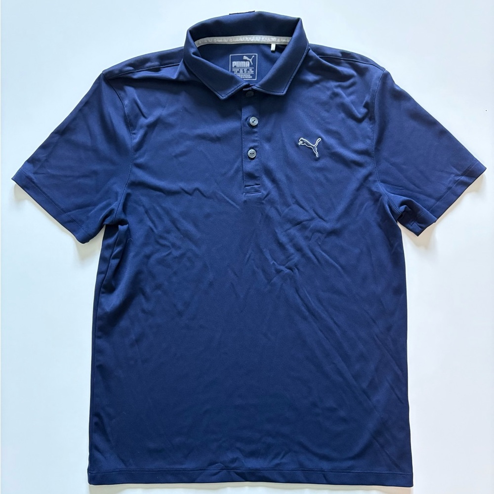 Puma Boys Golf Polo Shirt. Navy Blue Boys Lg